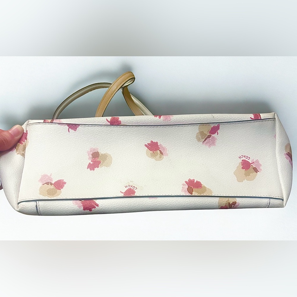 Coach Off-White Floral Shoulder Bag, Pink beige flowers, Silver/ Gold tone - Picture 4 of 9